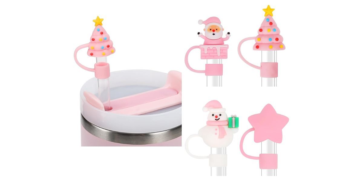 Amintiri 4-pc Christmas Straw Covers