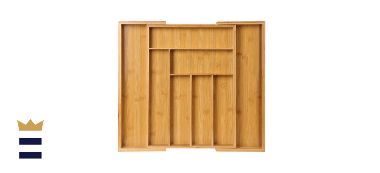 Pipishell Bamboo Expandable Drawer Organizer