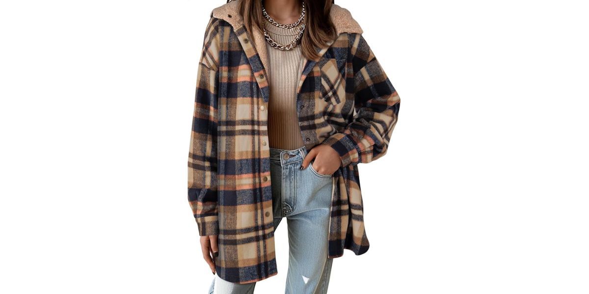 Dokotoo Women's Flannel Hooded Plaid 2026 Shacket 