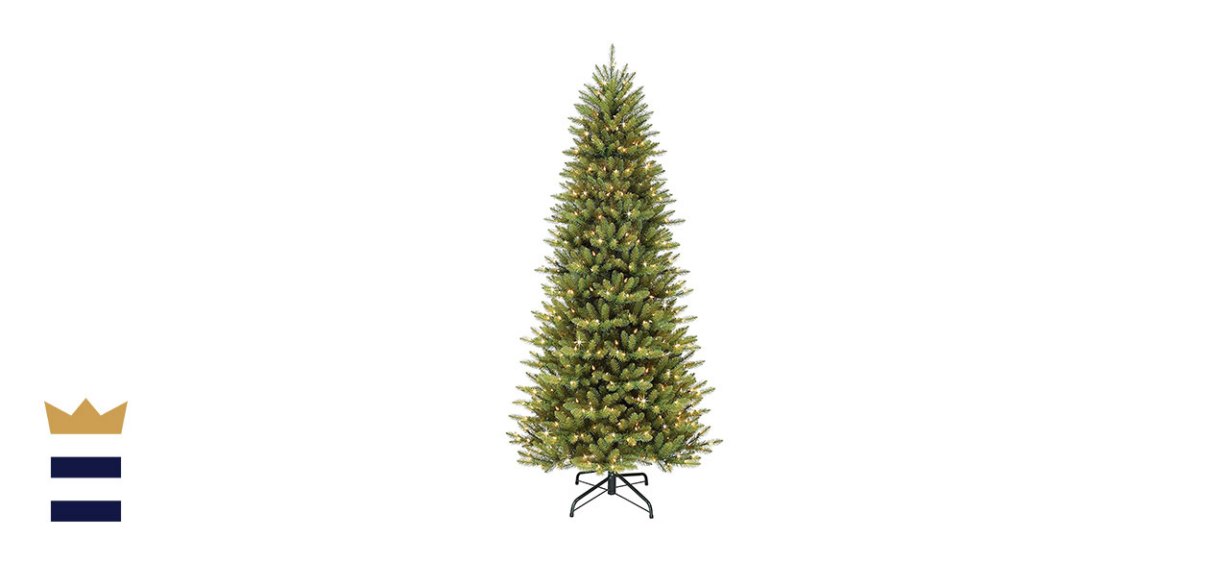 Puleo International Pre-Lit Slim Fraser Fir Artificial Christmas Tree