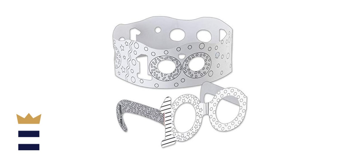 Really Good Stuff Ready-to-Decorate 100th Day Glasses and Crown Kit