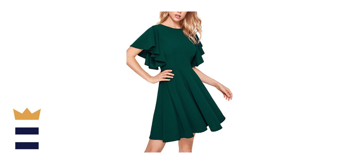 Romwe Women's Stretchy A Line Swing Flared Dress