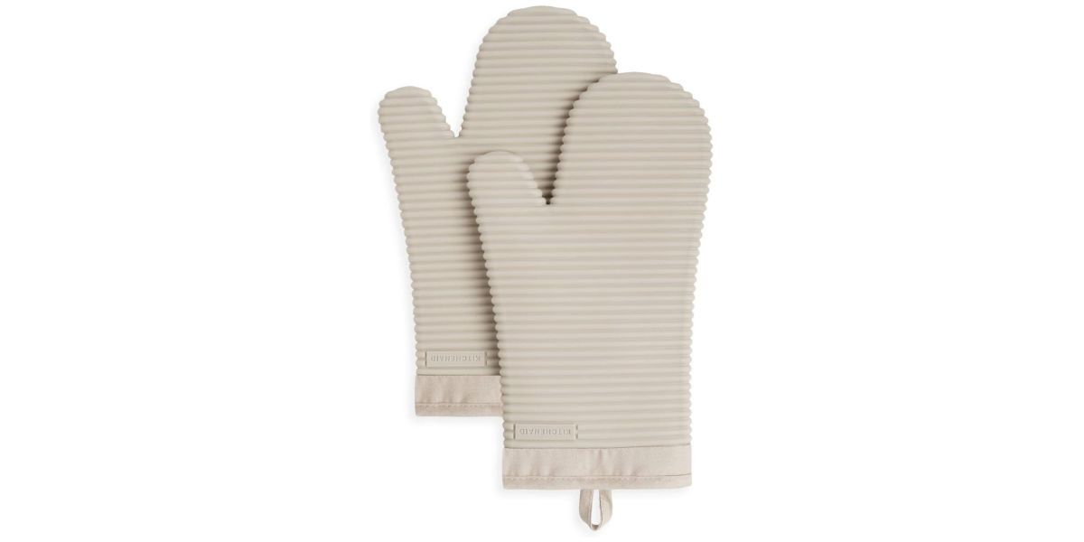 KITCHENAID Ribbed Soft Silicone Oven Mitt 2-Pack Set