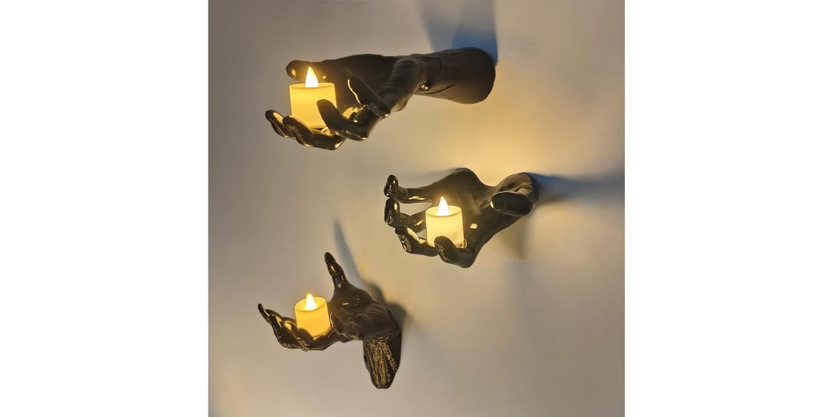 DAZONGE Creepy Hands with Candles Halloween Wall Decor