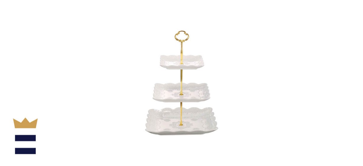 Sumerflos three-tier Porcelain Cupcake Stand and Serving Tray