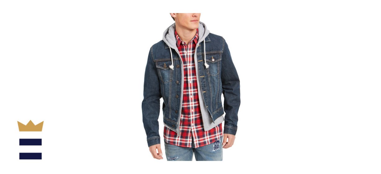 Sun + Stone Men's Reeves Trucker Hooded Denim Jacket