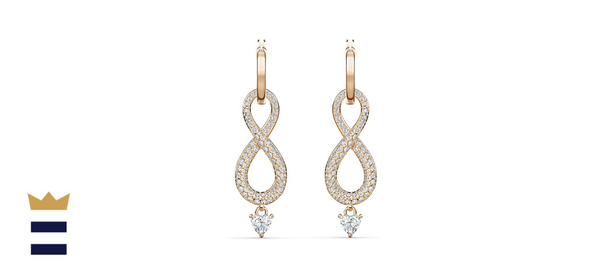SWAROVSKI Women's Infinity Crystal Jewelry Collections, Rhodium &amp; Rose Gold Tone Finish