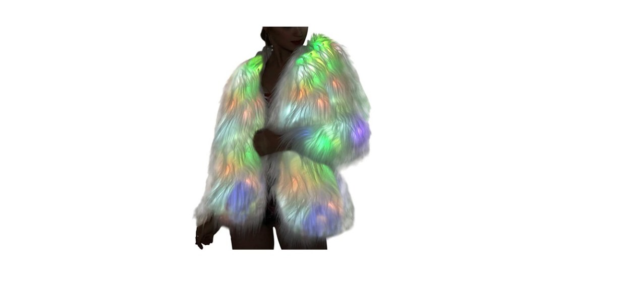 SZTOPFOCUS LED Fur Coat