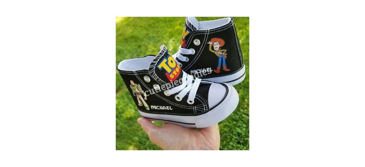 Toy Story Shoes, Buzz and Woody, Genuine Converse, Toddler Sizes, Boys High Tops