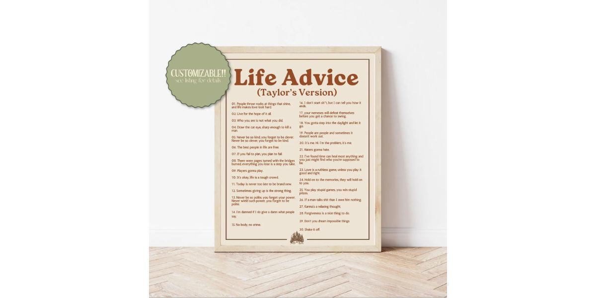 Life Advice - (Taylor's Version) Print