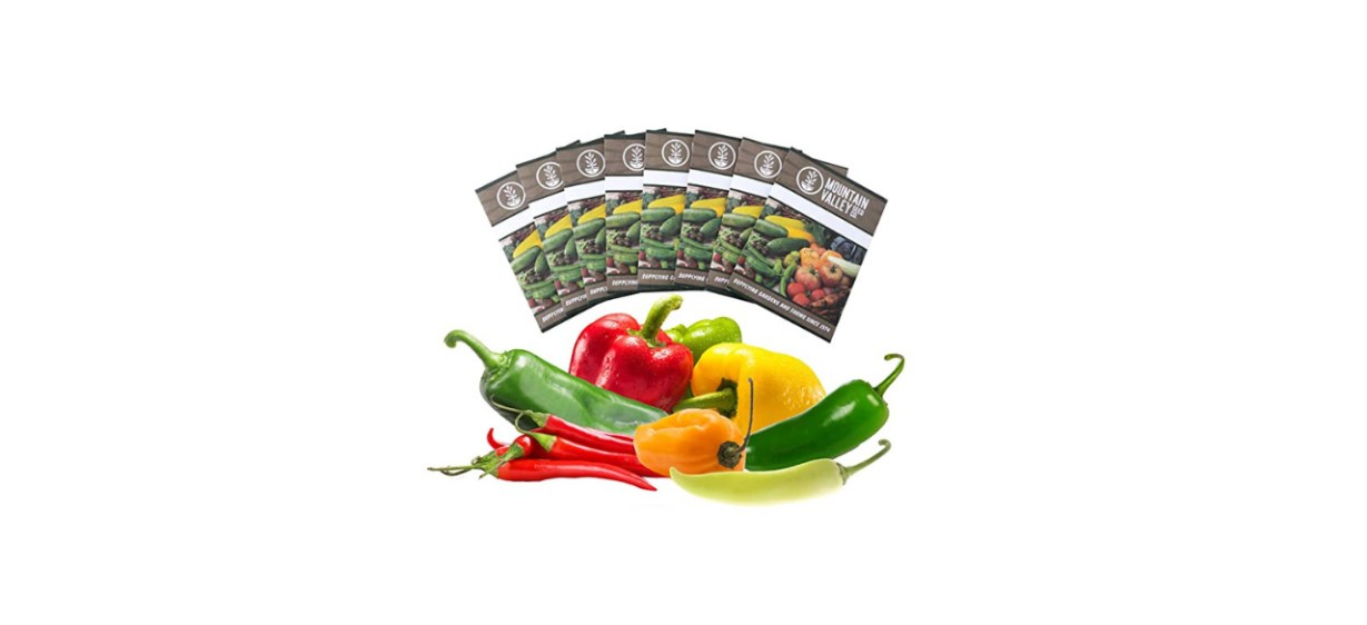 8-Pack Non-GMO Heirloom Sweet Pepper Seeds &amp; Hot Pepper Seeds 