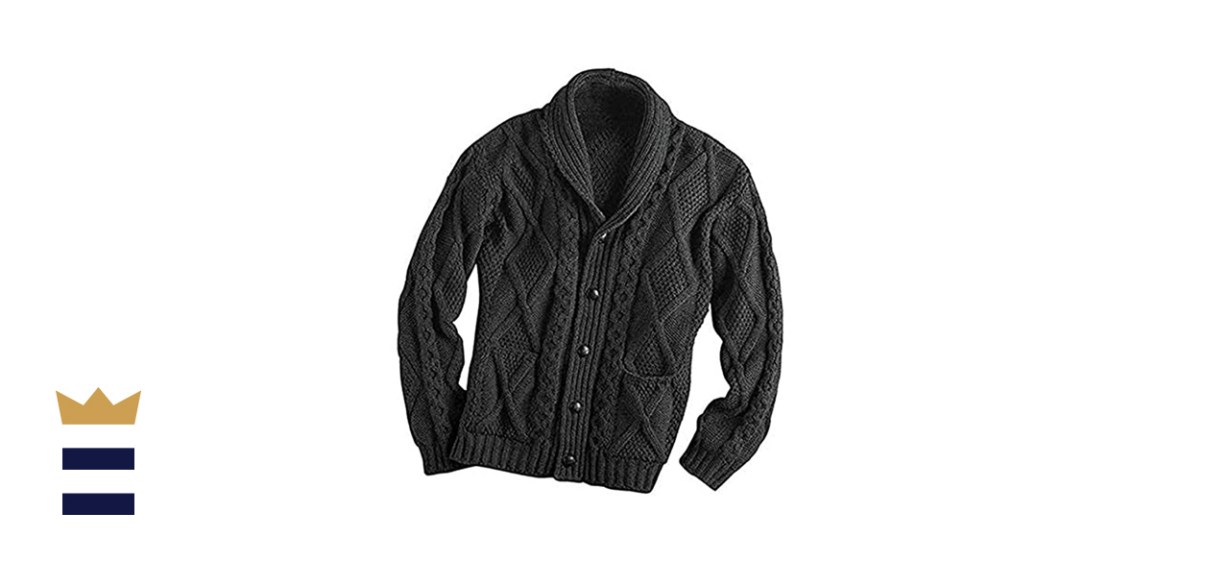 West End Knitwear Irish Merino Wool Aran Sweater