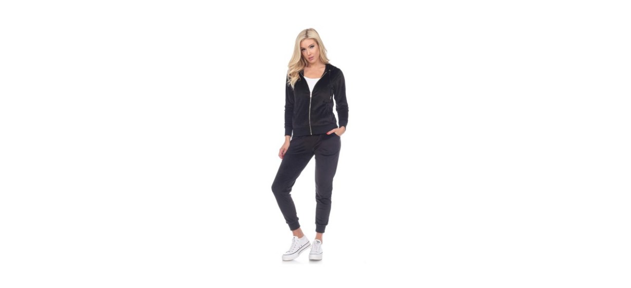 White Mark Women's Velour Tracksuit Loungewear 2pc Set