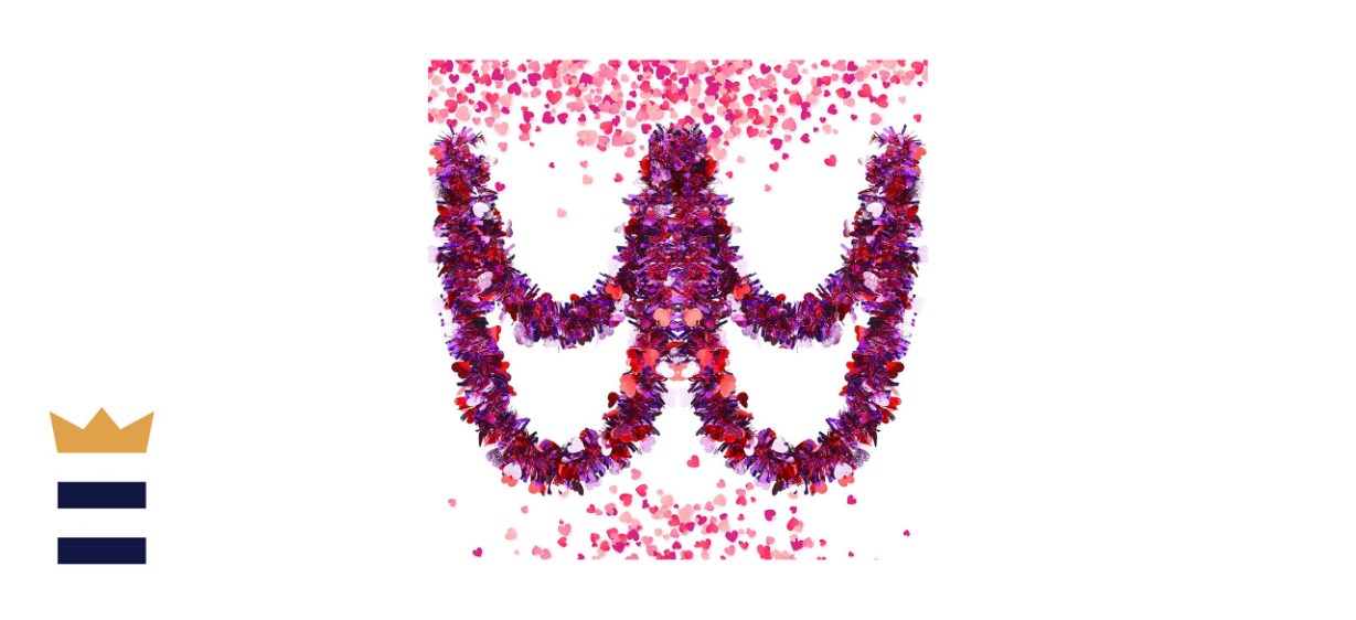 Willbond 26.2-Feet Heart-Shaped Metallic Garland