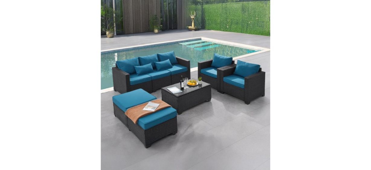 wudipatio 6 Pieces Outdoor Patio Furniture Sets on white background