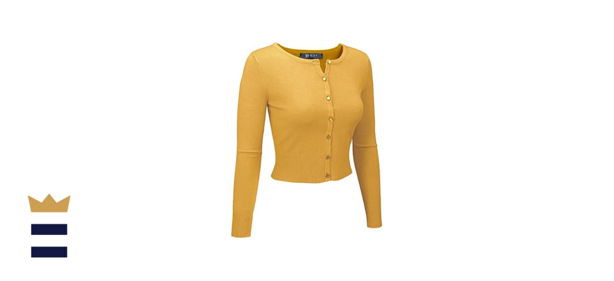 Yemak Women’s Cropped Cardigan Sweater