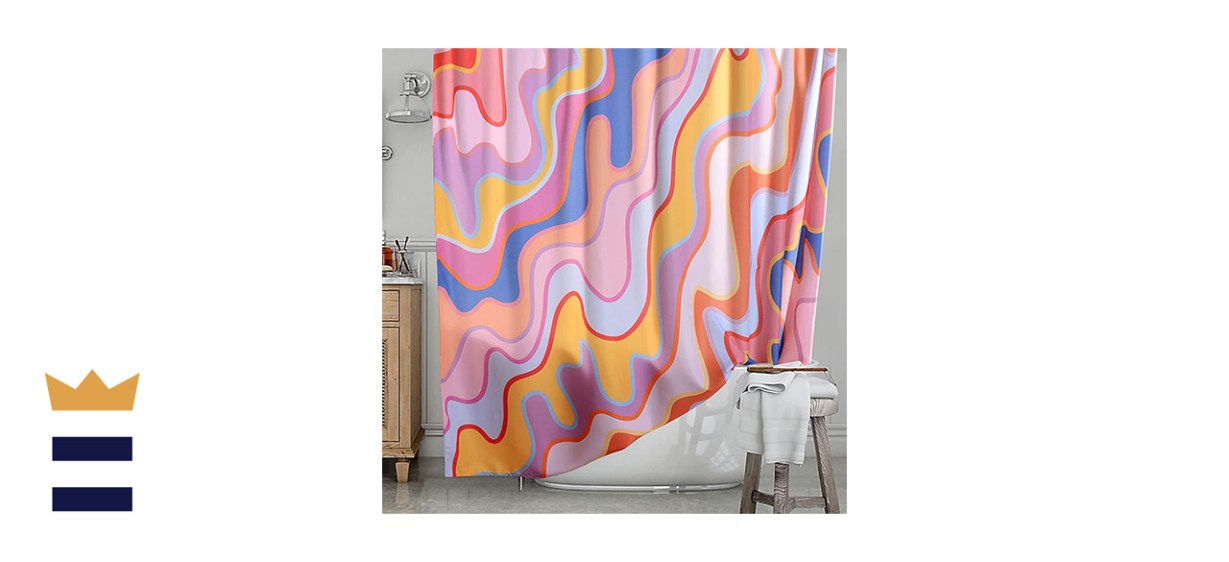 YoKii Vintage Abstract Art Fabric Shower Curtain