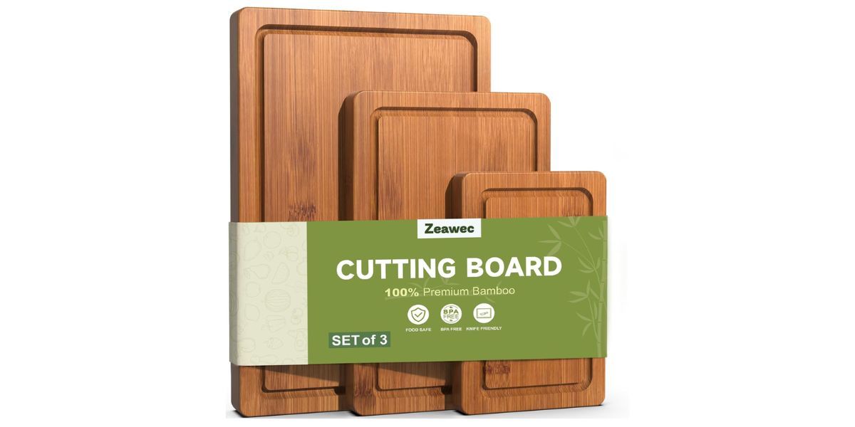  Zeawec 3-Piece Set Bamboo Cutting Boards