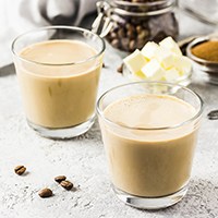 two glasses of maca coffee