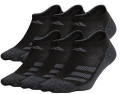 adidas Kids' Cushioned Angle Stripe No Show Socks