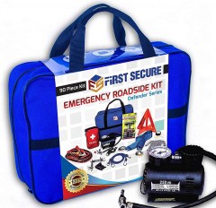 First Secure 90-Piece Roadside Assistance Emergency Car, Truck and RV Kit