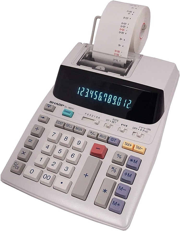 Sharp EL-1801V Two-Color Printing Calculator