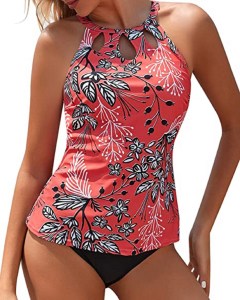 Yonique High Neck Tankini Swimsuit