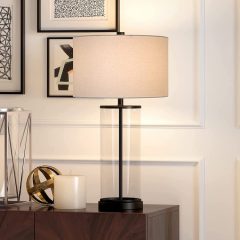 Rowan Tall Table Lamp with Fabric Shade