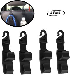 Car Seat Headrest Hooks 4 Pack, Car Hooks for Purses and Bags