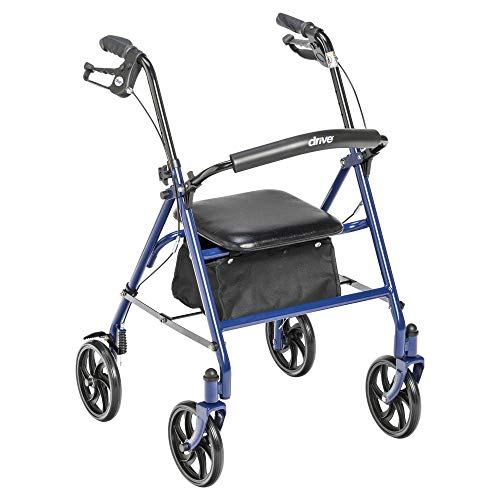 Drive Medical Four Wheel Walker with Removable Back Support