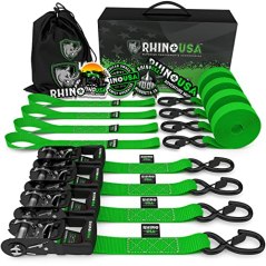 Rhino USA Heavy-Duty Ratchet Tie-Down Set