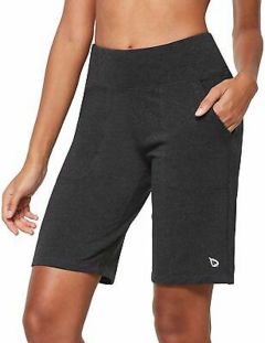 Baleaf Women's 10" Athletic High-Waisted Bermuda Long Shorts