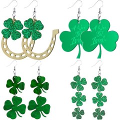 Cooluckday St. Patrick's Day Earrings