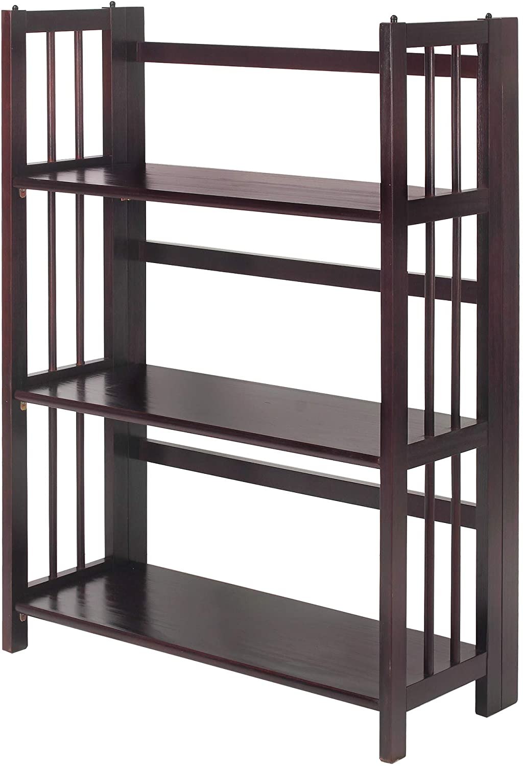 Casual Home 3-Shelf Folding Stackable Bookcase, espresso