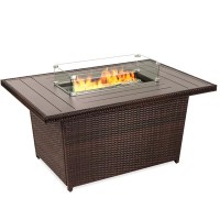 Deonte 24.75'' H x 34'' W Polyresin Propane Outdoor Fire Pit Table