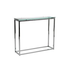 Euro Style Sandor Clear Glass Top Console Table