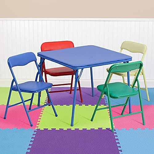 Flash Furniture Kids&#039; Colorful 5-Piece Folding Table and Chair Set