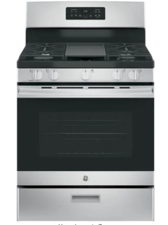 GE Gas Range in Stainless Steel