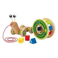 Hape Walk-Along-Snail Wooden Push and Pull Toy
