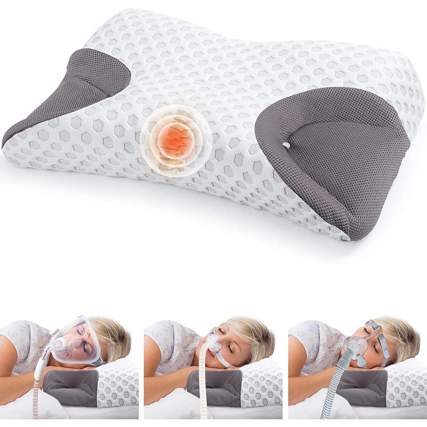 Ikstar Memory Foam Pillow For CPAP Side Sleeper