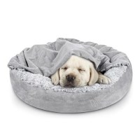 JOEJOY Small Dog/Cat Bed with Hooded Blanket
