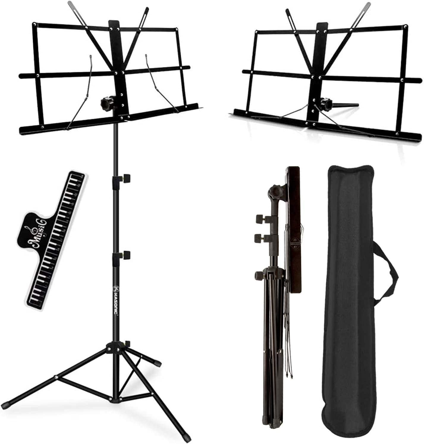 Kasonic 2 in 1 Dual-Use Folding Sheet Music Stand &amp; Desktop Book Stand
