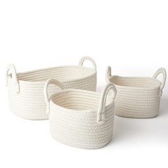 LA JOLIE MUSE Cotton Rope Storage Baskets