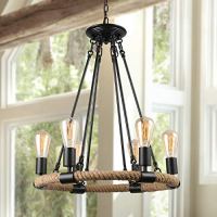 LNC Rustic Rope Chandelier
