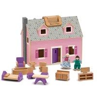Melissa & Doug Fold and Go Wooden Dollhouse