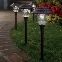 Plow & Hearth Oiled Bronze Super-Bright Solar LED Path Lights
