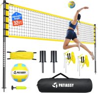 Patiassy 32-Foot Outdoor Volleyball Net Set