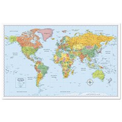 Rand McNally 50" x 32" M-Series Full-Color World Map