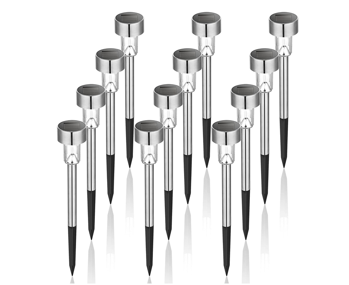 GIGALUMI 12-Pack Stainless Steel Landscape/Pathway Lights