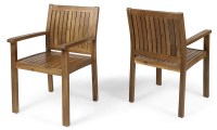 Christopher Knight Teague Outdoor Acacia Wood Dining Chairs
